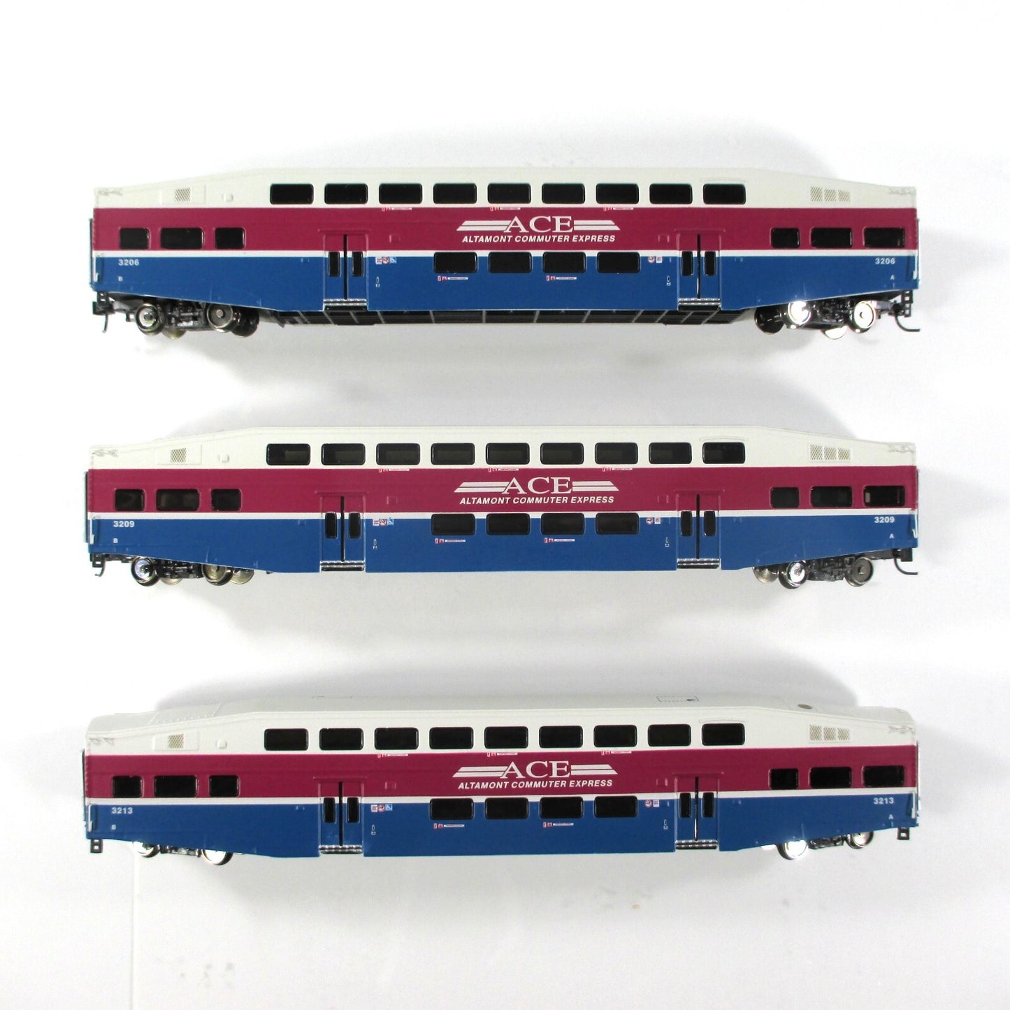 N Scale ***ACE*** Bombardier Passenger Set #3206, 3209, 3213 ---- Athearn 25421