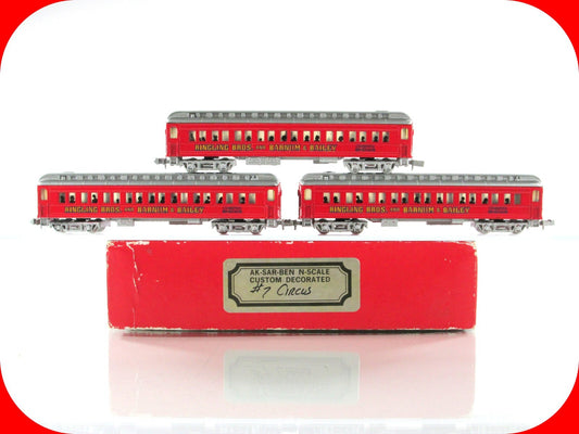 N Scale **RINGLING Bros. BARNUM & BAILEY** Overland 3-Car Set, AK-SAR-BEN **RARE