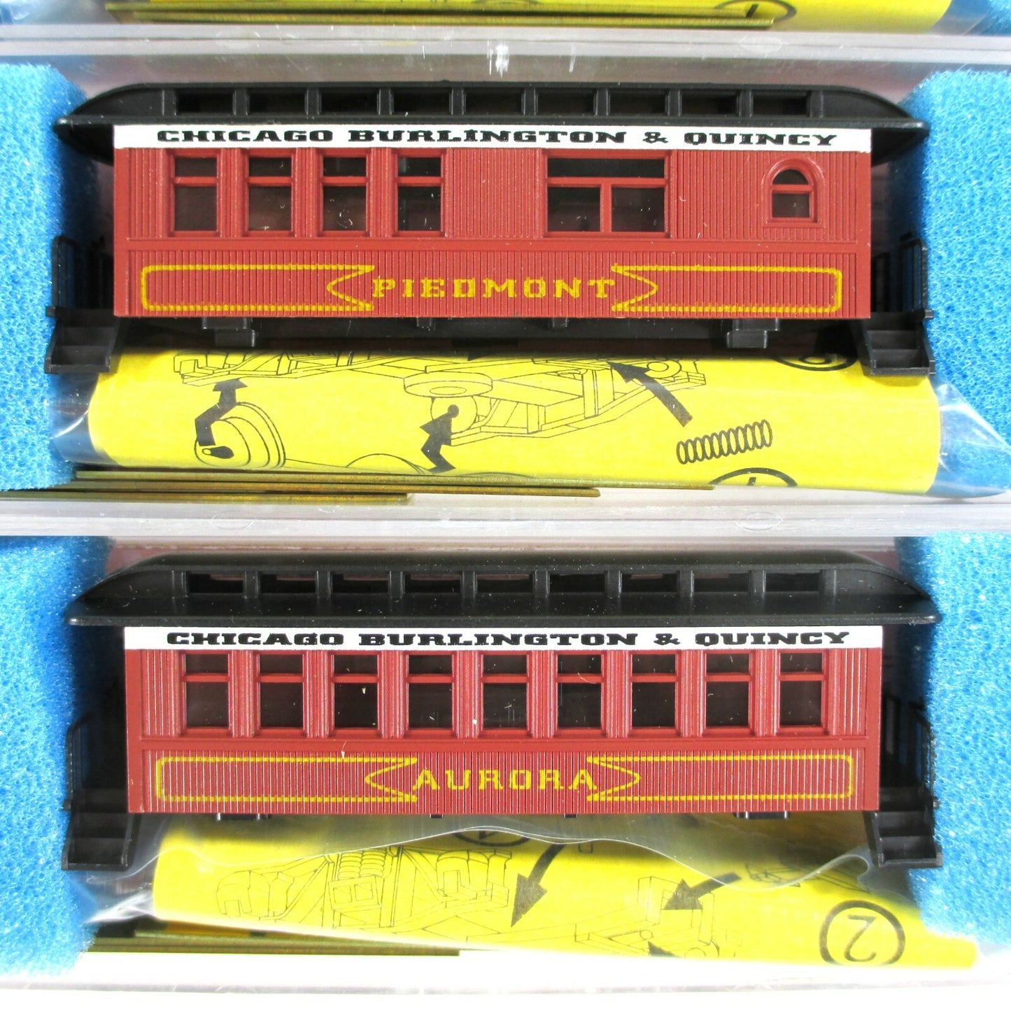 N Scale **CB&Q** Chicago Burlington Overton Old Time Passenger 4-Set, Roundhouse