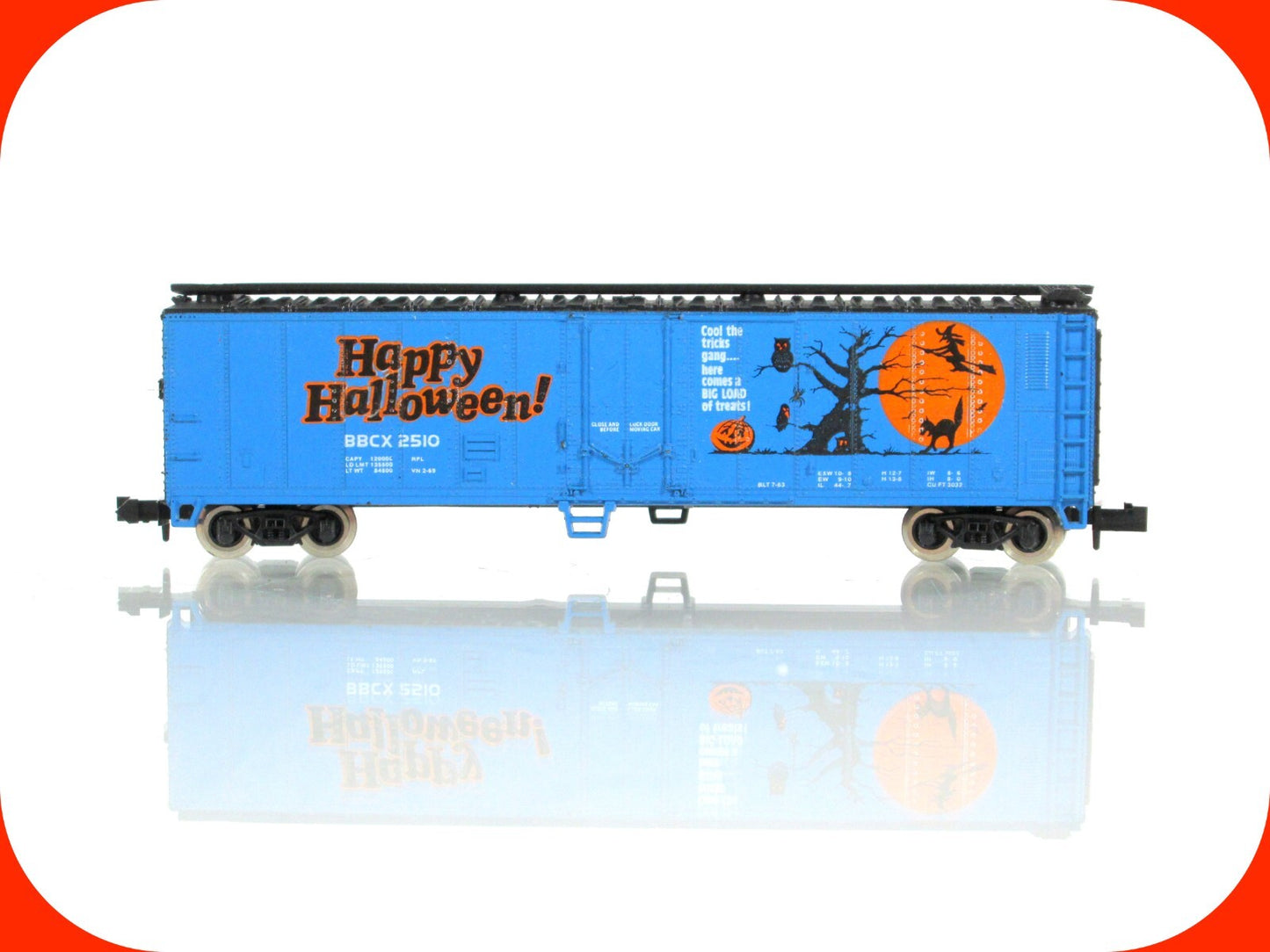N Scale ***HAPPY HALLOWEEN*** 50' Box Car, BBCX 2510 -  Bev-Bel / Atlas ***RARE*
