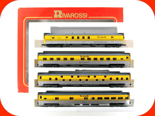 HO Scale *DENVER RIO GRANDE 1930s Passenger Set B -Rivarossi 6937, Knuckle Cplrs