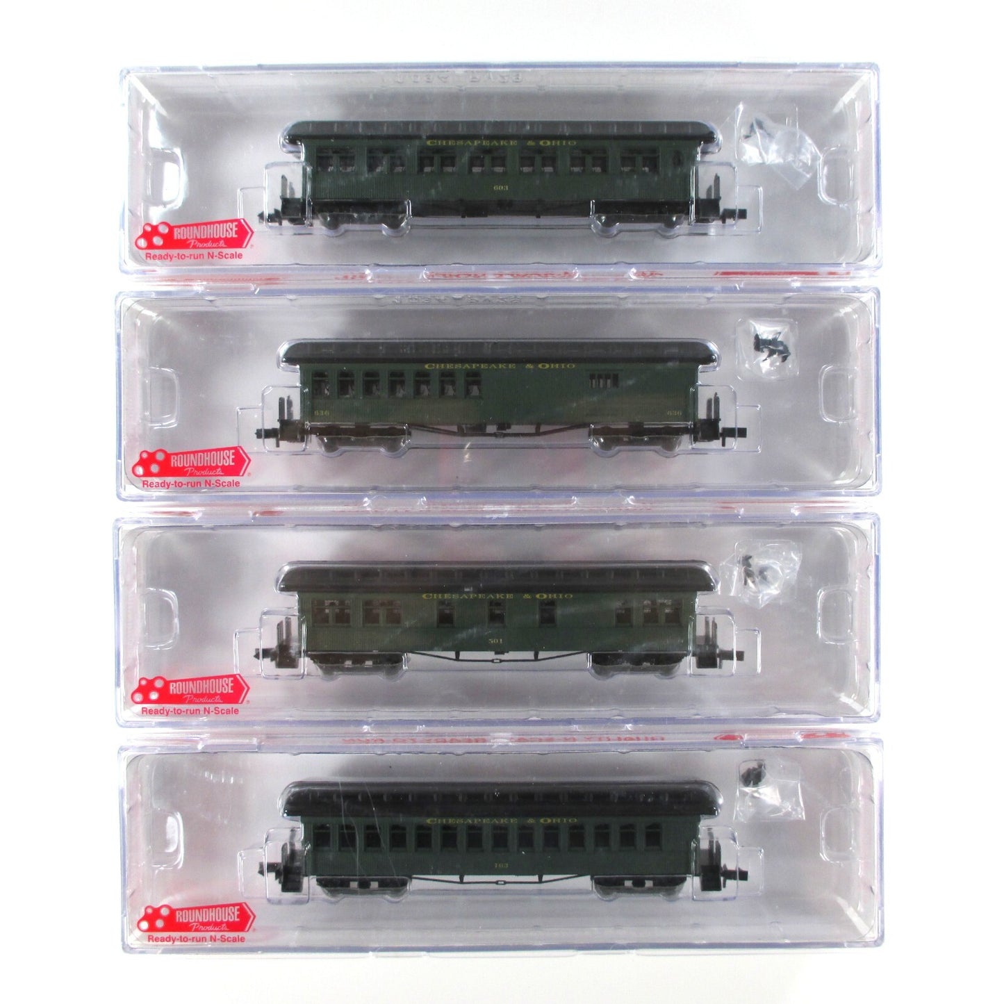N Scale  **CHESAPEAKE & OHIO** Overland Passenger Set - Roundhouse 89489 **RARE*