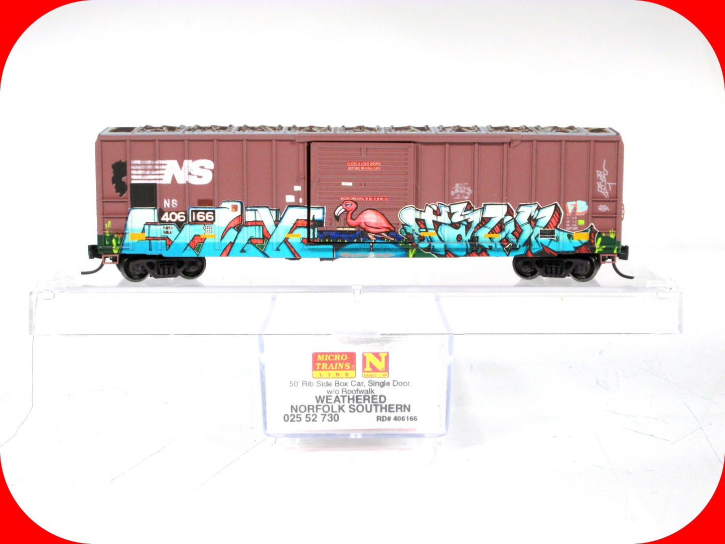 N Scale *NORFOLK SOUTHERN* Animal Graffiti Box Car -Micro Trains 02552730 *RARE