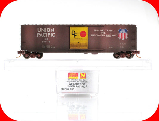 N Scale **UNION PACIFIC** Weathered 50' Box Car - Micro Trains 07752050