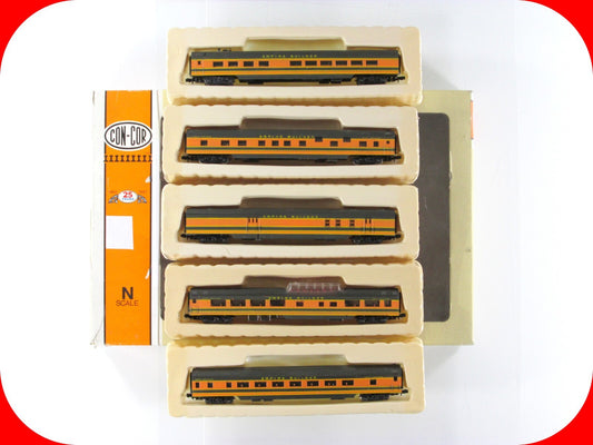 N Scale **GN  EMPIRE BUILDER ** Lightweight Passenger 5-Car Set - Con-Cor 004003