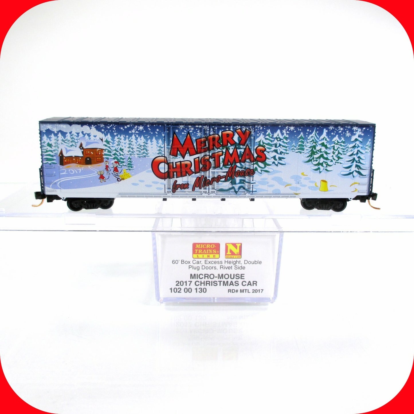 N Scale **MERRY CHRISTMAS 2017** 60' Holiday Box Car ----- Micro Trains 10200130