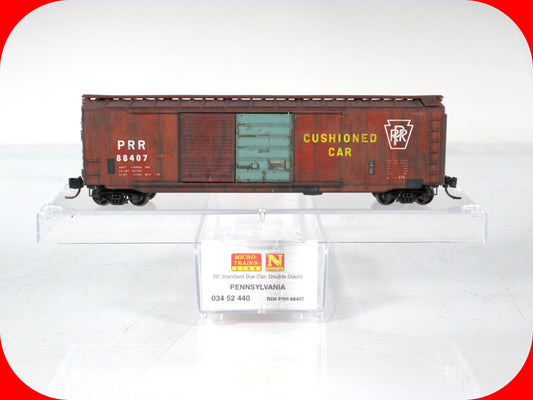 N Scale ***PENNSYLVANIA*** Weathered Box Car PRR #88407 - Micro Trains 03452440