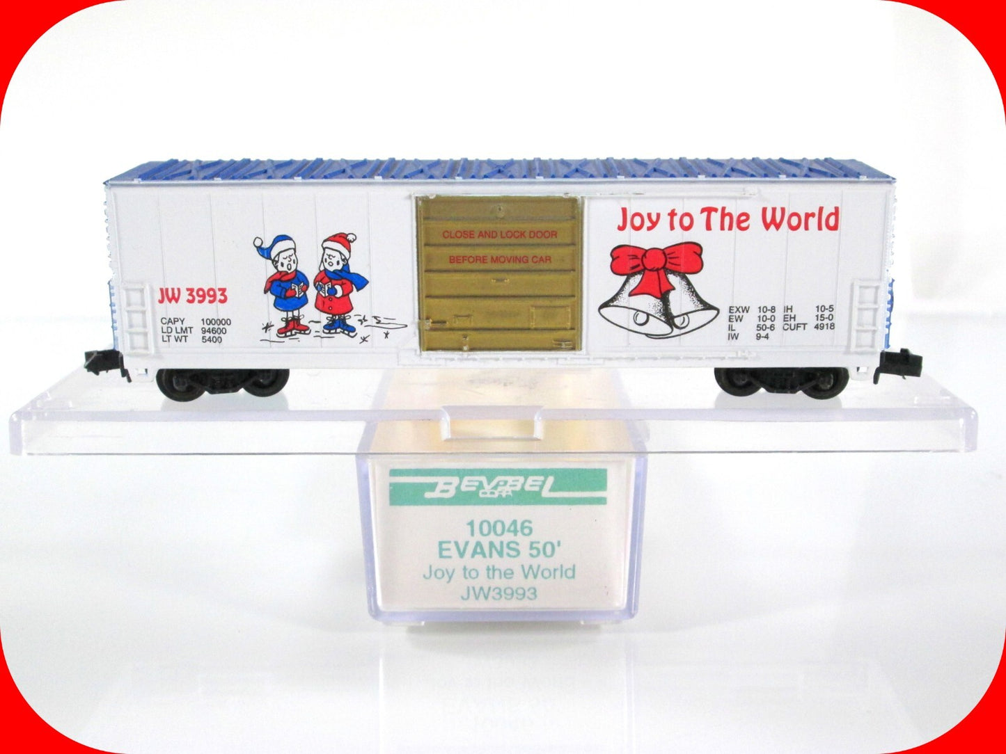 N Scale ****JOY to the WORLD**** CHRISTMAS 50' Box Car - JW 3993 - Bev-Bel 10046