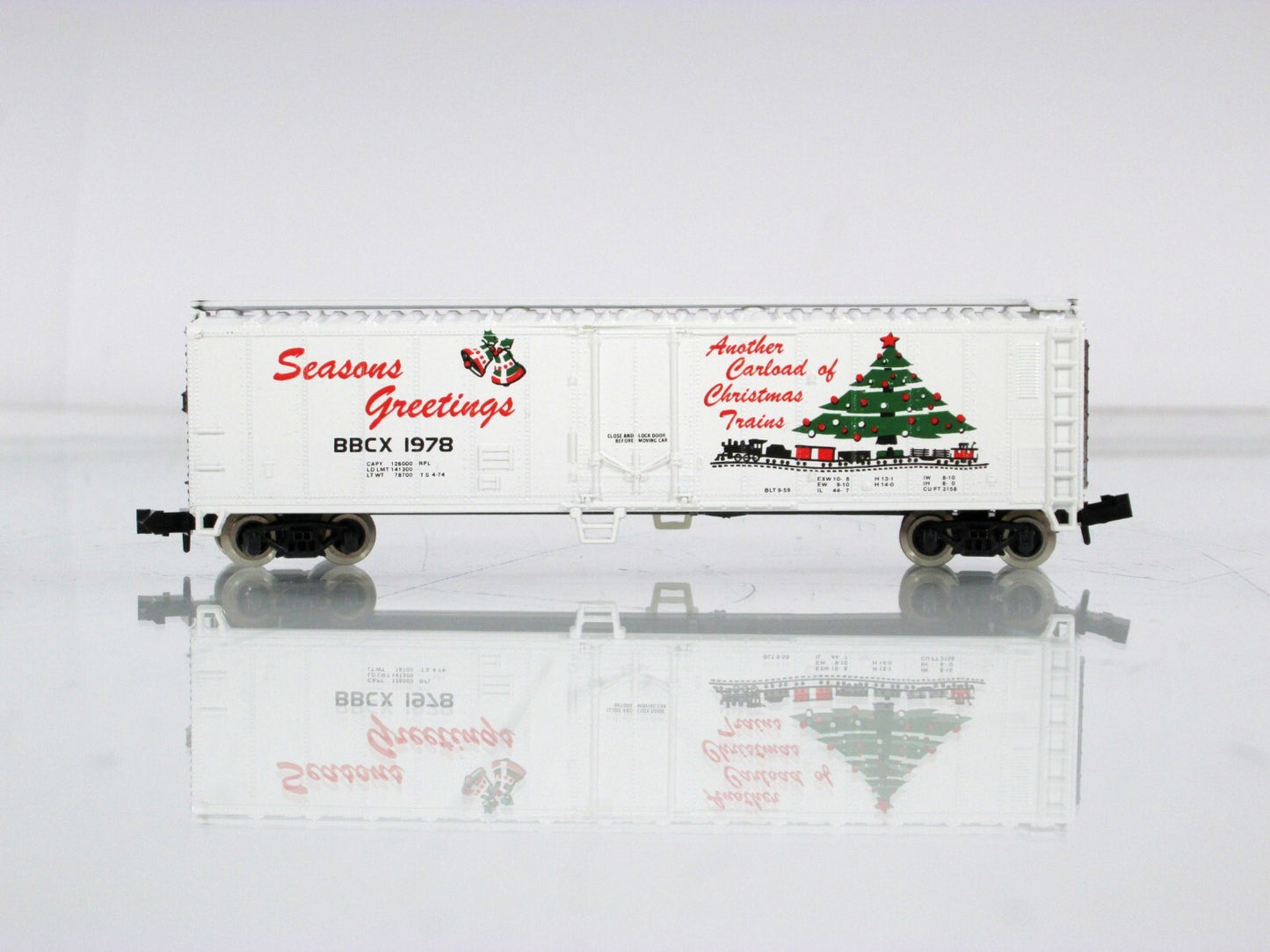 N Scale ***SEASON'S GREETINGS*** Christmas Box Car, BBCX 1978 -- Atlas / Bev-Bel