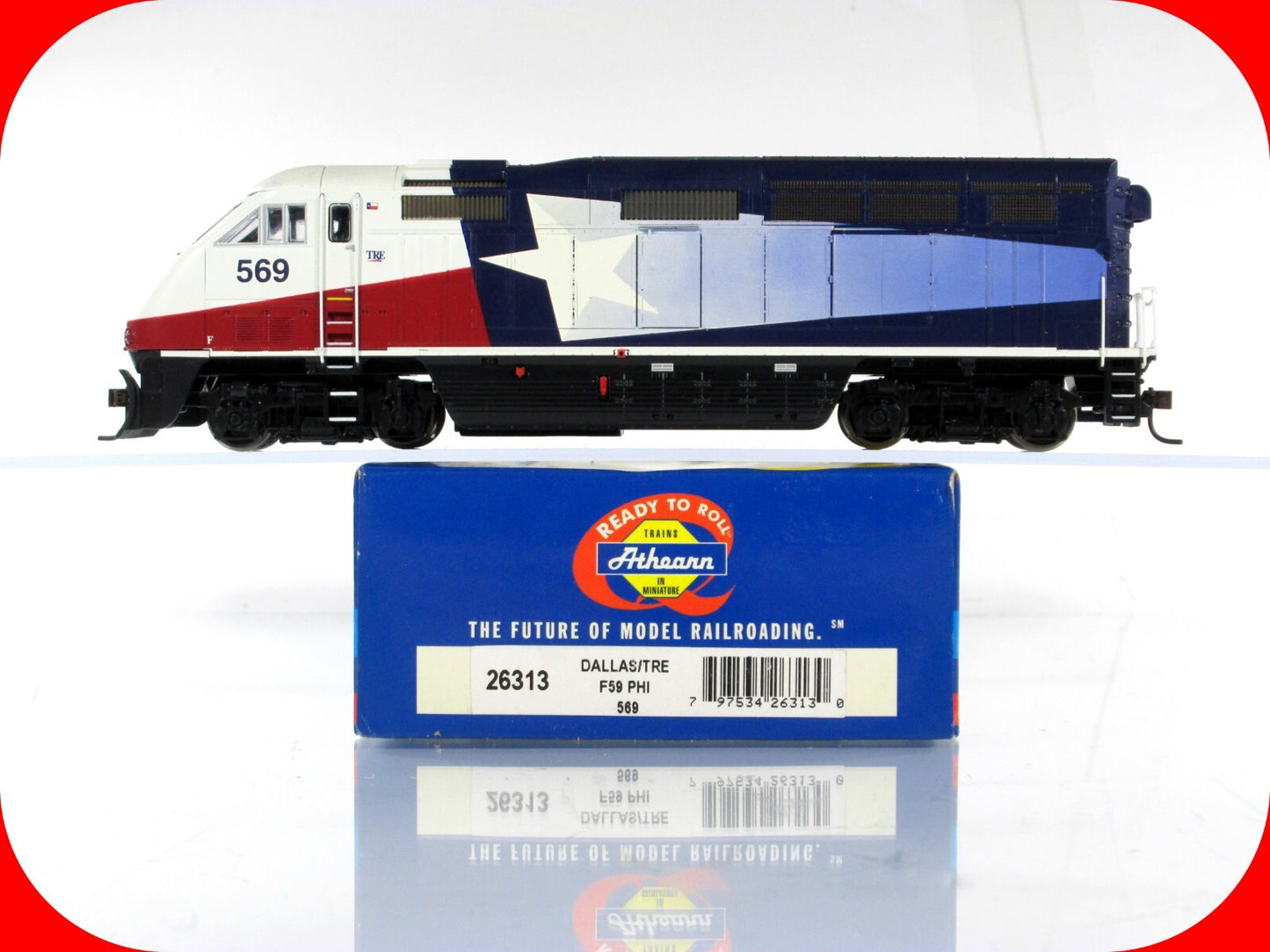 HO Scale *DALLAS TRINITY RAIL  EXPRESS* F59PHI, TRE 569 -Athearn 26313 DCC Ready