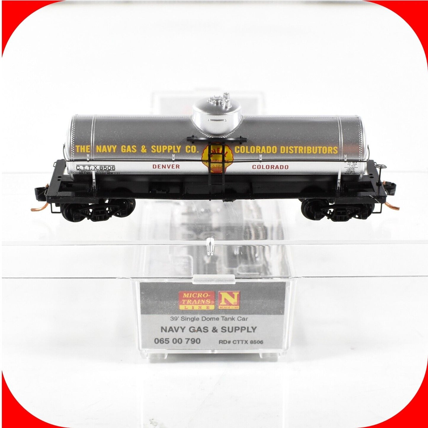 N Scale ***NAVY GAS & SUPPLY*** (Denver) Tank Car #8506 -- Micro Trains 06500790