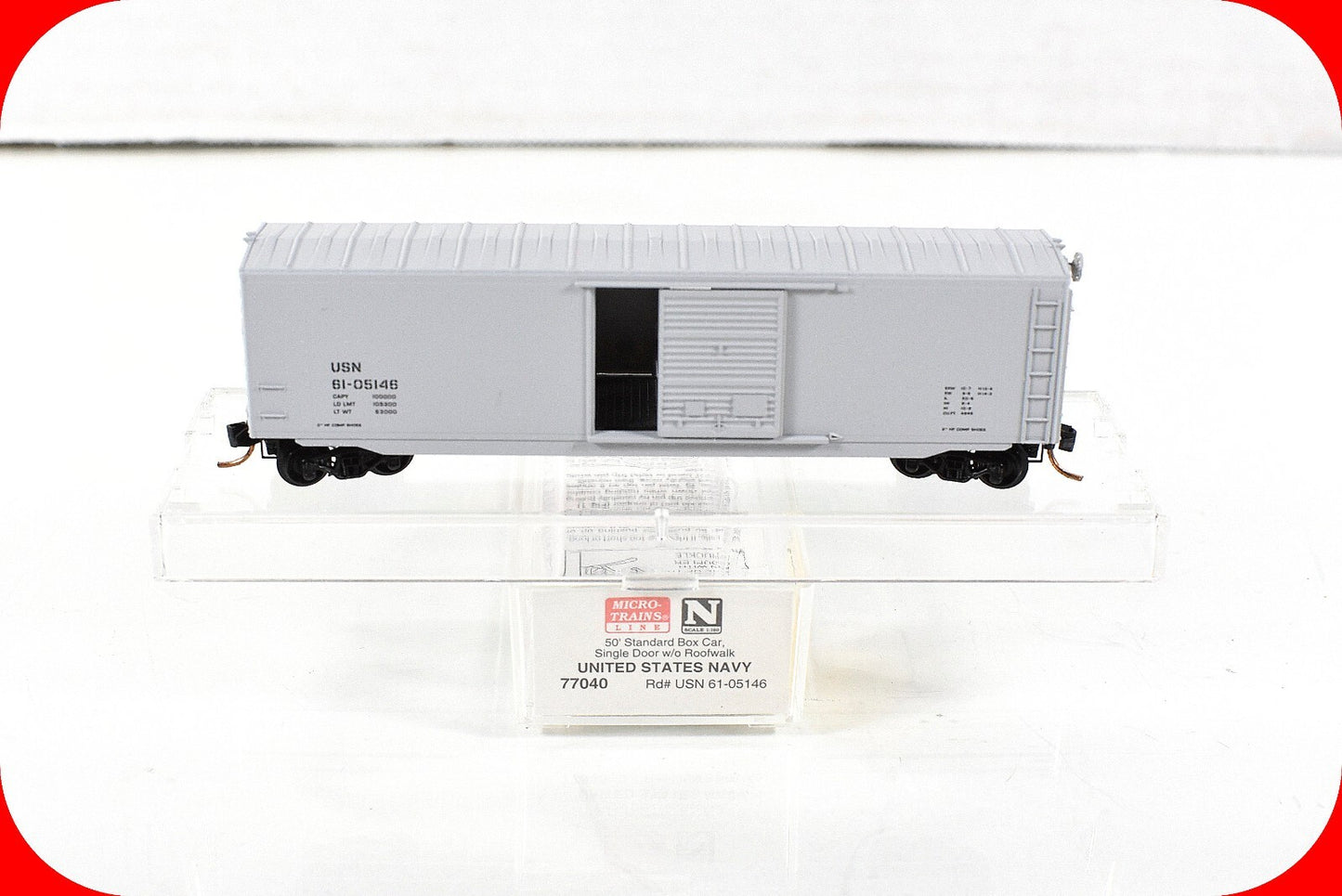 N Scale ***United States NAVY*** 50' Box Car USN #61-05146 -- Micro Trains 77040