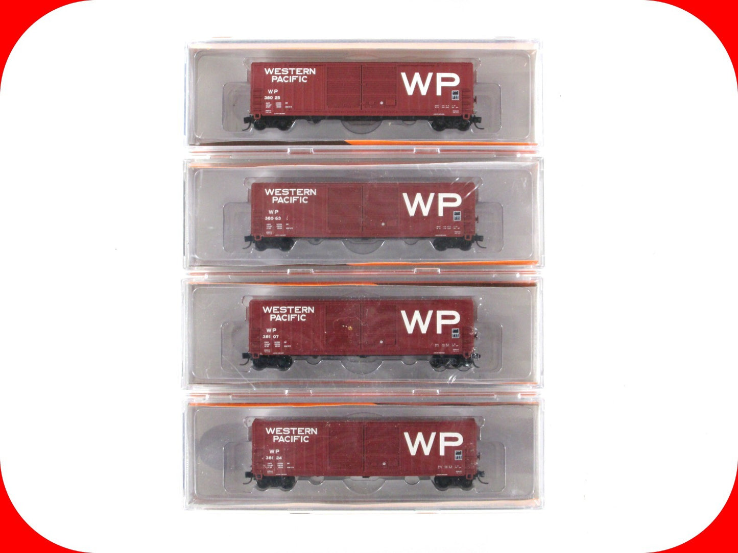 N Scale **WESTERN PACIFIC** 50' Box Car 4-Set --- Fox Valley Models 8097 **RARE*