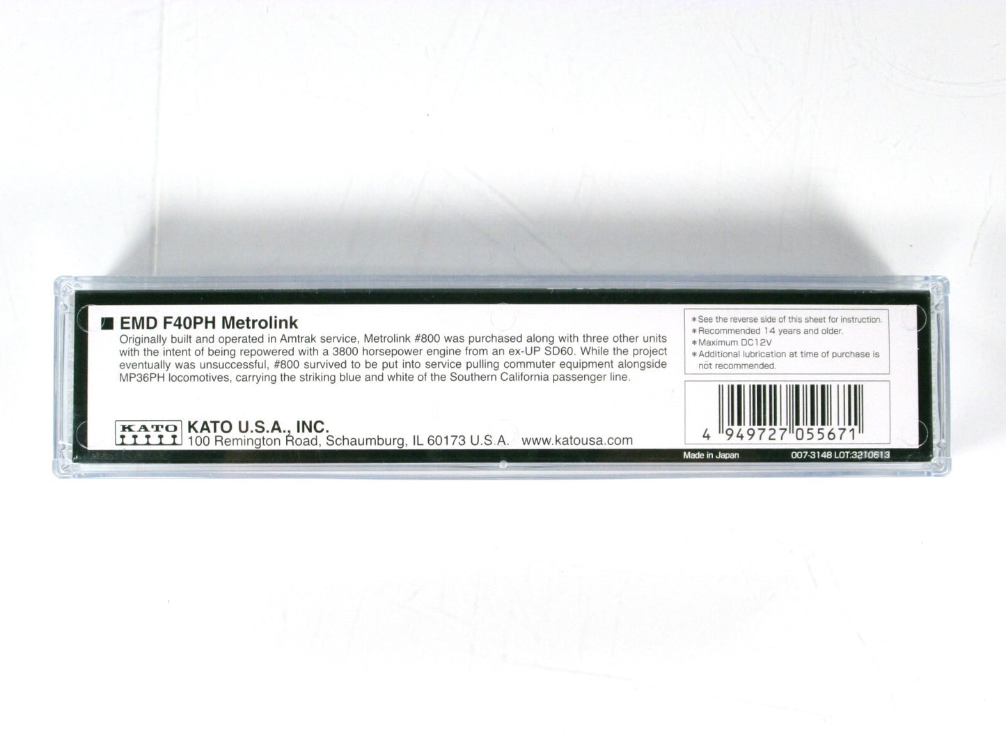 N Scale ***METROLINK*** EMD F40PH Locomotive #800 - Kato 176-9005 **DCC Ready