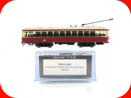 N Scale **PETER WITT STREET CAR - TORONTO*** Bachmann Trolley 84651, DCC, Lights