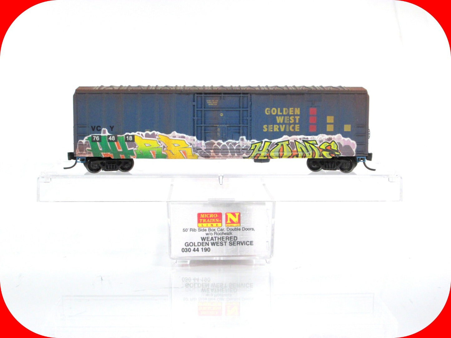 N Scale *GOLDEN WEST* Weathered, Graffiti Box Car #764818 -Micro Trains 99305070