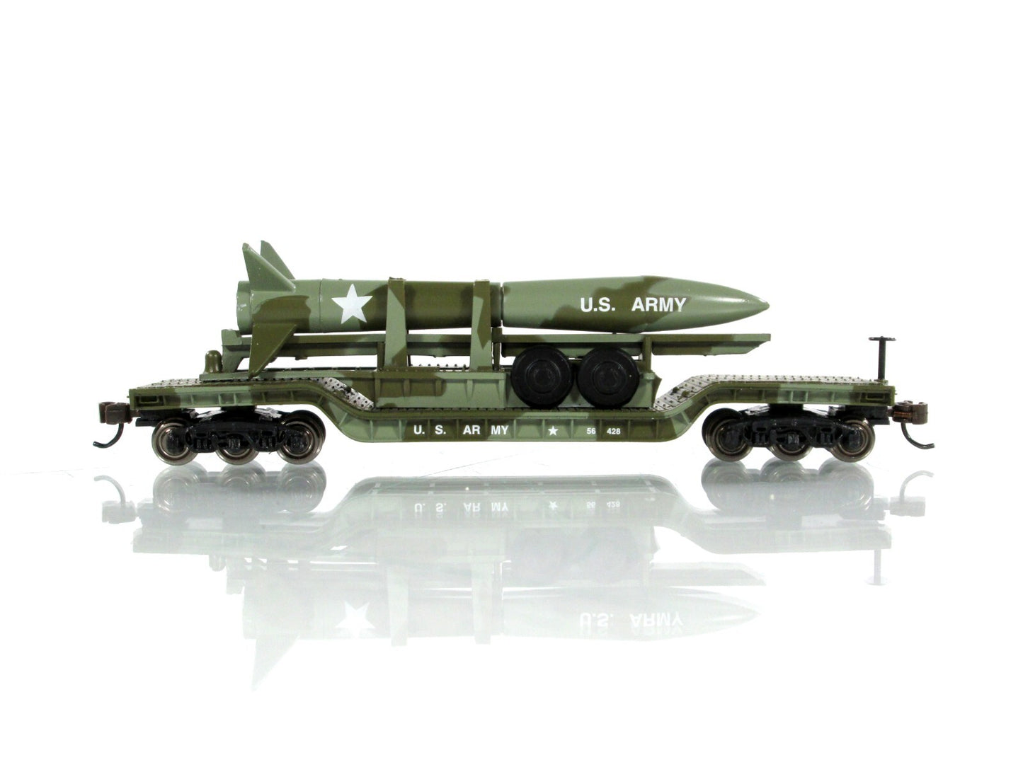 N Scale **US ARMY** Missile on Heavyweight Depressed Flat #56428 -Bachmann 71396