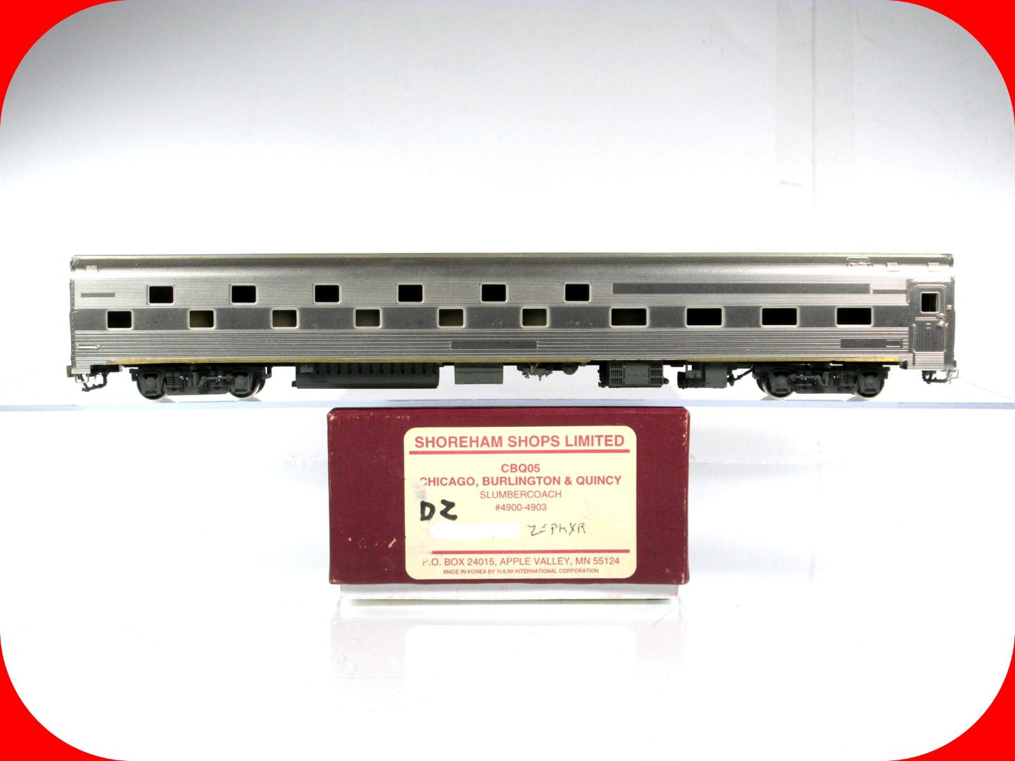 HO Scale BRASS **CB&Q Slumbercoach** #4900-4903 -- SHOREHAM SHOPS - CBQ05