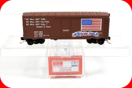 N Scale **UNITED WE STAND** 9/11 Memorial Box Car DODX 502, Micro Trains Special