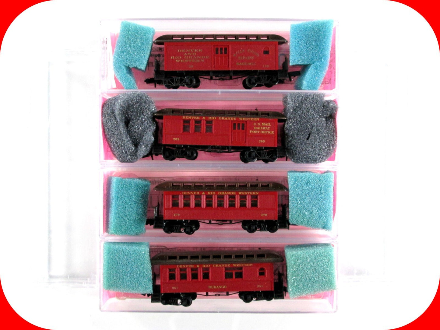 N Scale DENVER RIO GRANDE Pre-1918 Overton Old Time Passenger Set --- Roundhouse