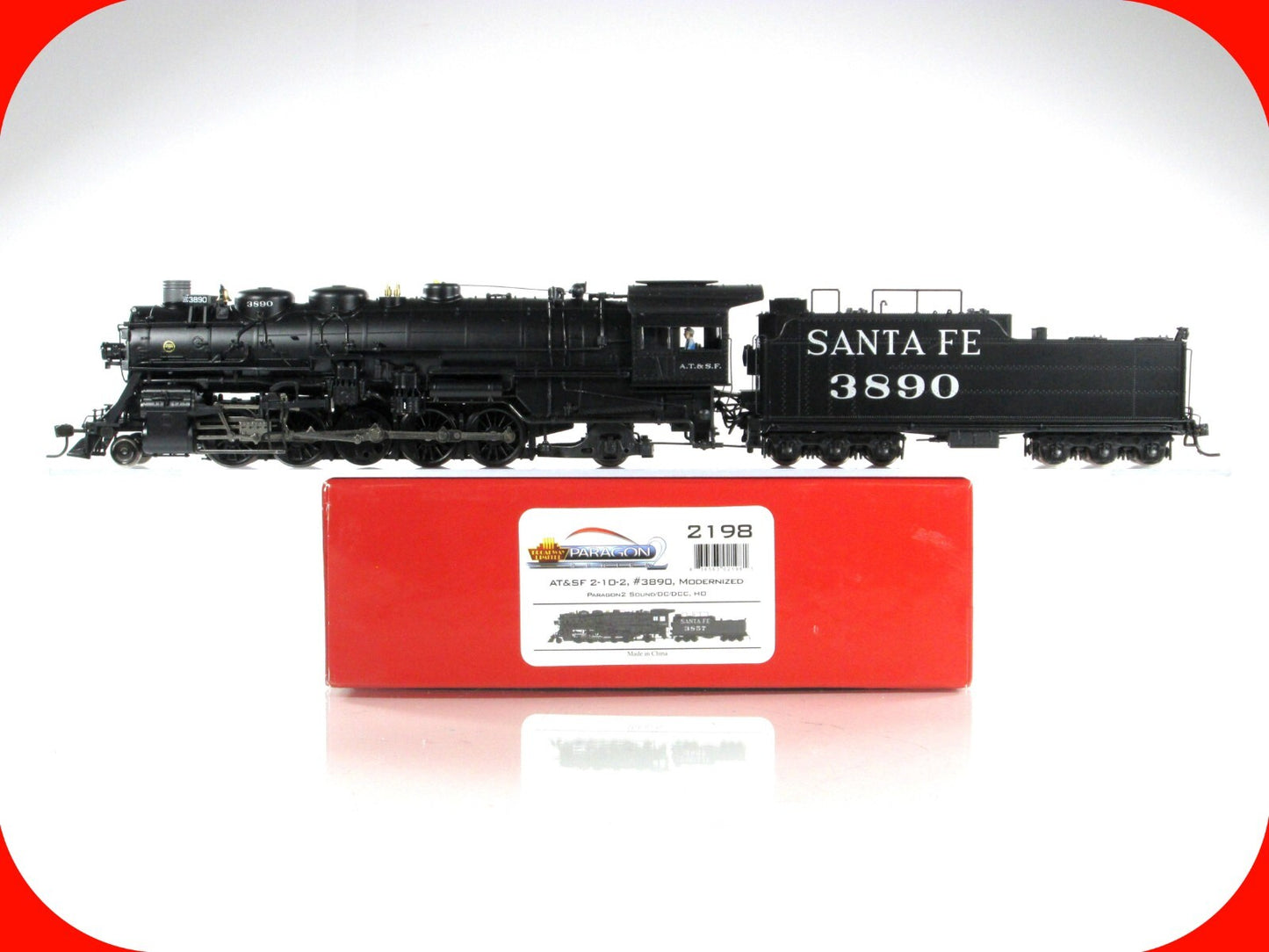 HO Scale **SANTA FE** 2-10-2 Locomotive #3890 -Broadway 2198, DCC Paragon2 Sound