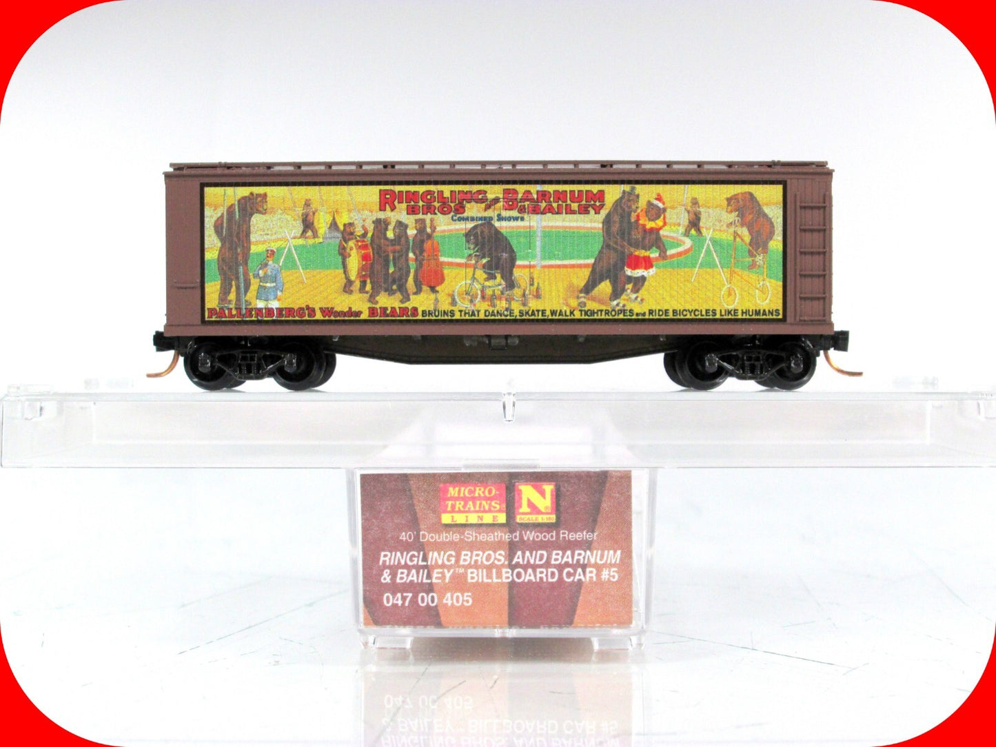 N Scale ***RINGLING CIRCUS** Wonder Bears 40' Box Car #5 - Micro Trains 04700405