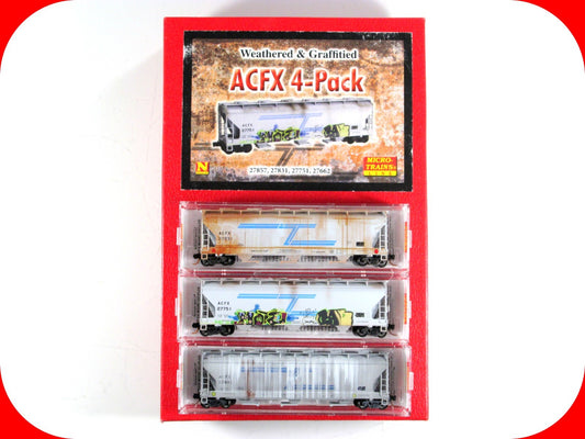 N Scale **ACFX** Weathered & Graffiti Hopper 3-Pack Set - Micro Trains 99305290