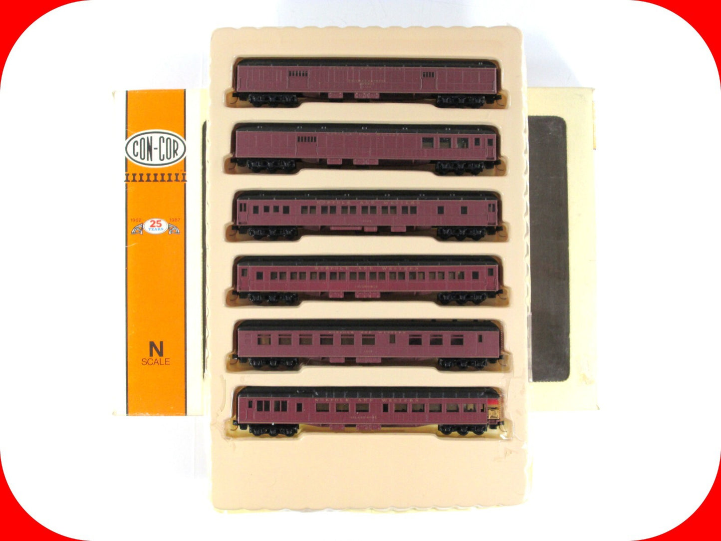 N Scale ***NORFOLK & WESTERN*** Heavyweight Passenger 6-Car Set --Con-Cor 570012
