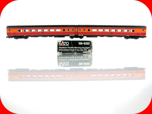 N Scale SOUTHERN PAC. MORNING DAYLIGHT Articulated Car #2477,2478 -Kato 106-6302