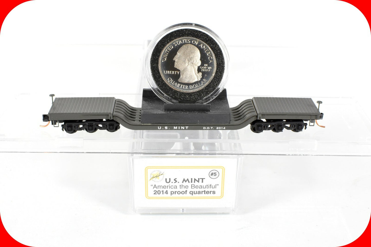 N Scale US Mint 2014 Sand Dunes Quarter on Flat Car - Micro Trains, Lowell Smith