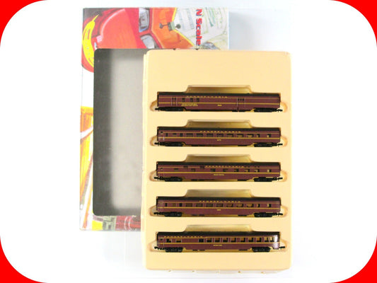 N Scale *PENNSYLVANIA* Tuscan Red Lightweight Passenger 5-Car Set - Con-Cor 4001