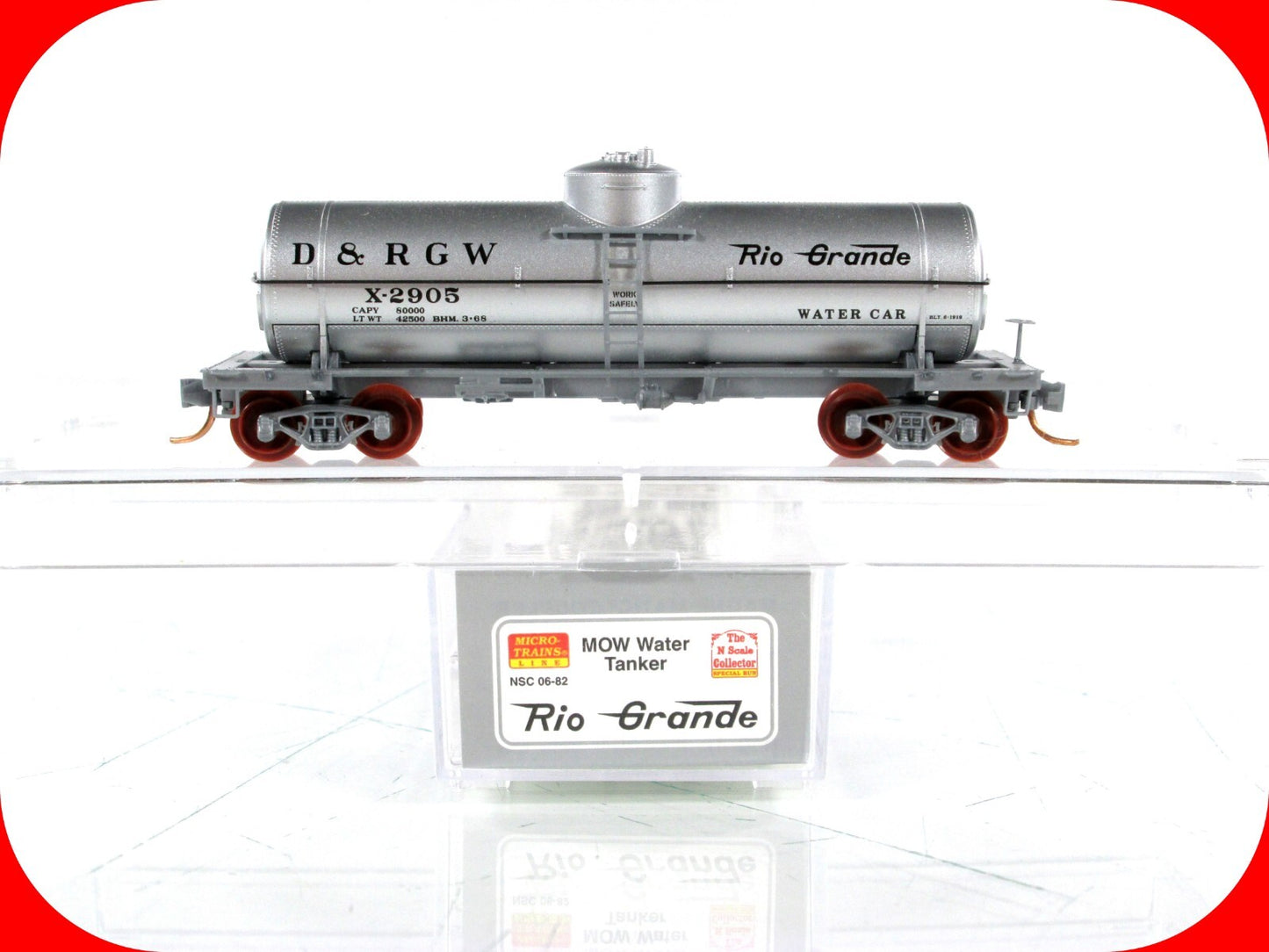 N Scale **DENVER RIO GRANDE** MOW Water Tanker X-2905 - Micro Trains NSC Special
