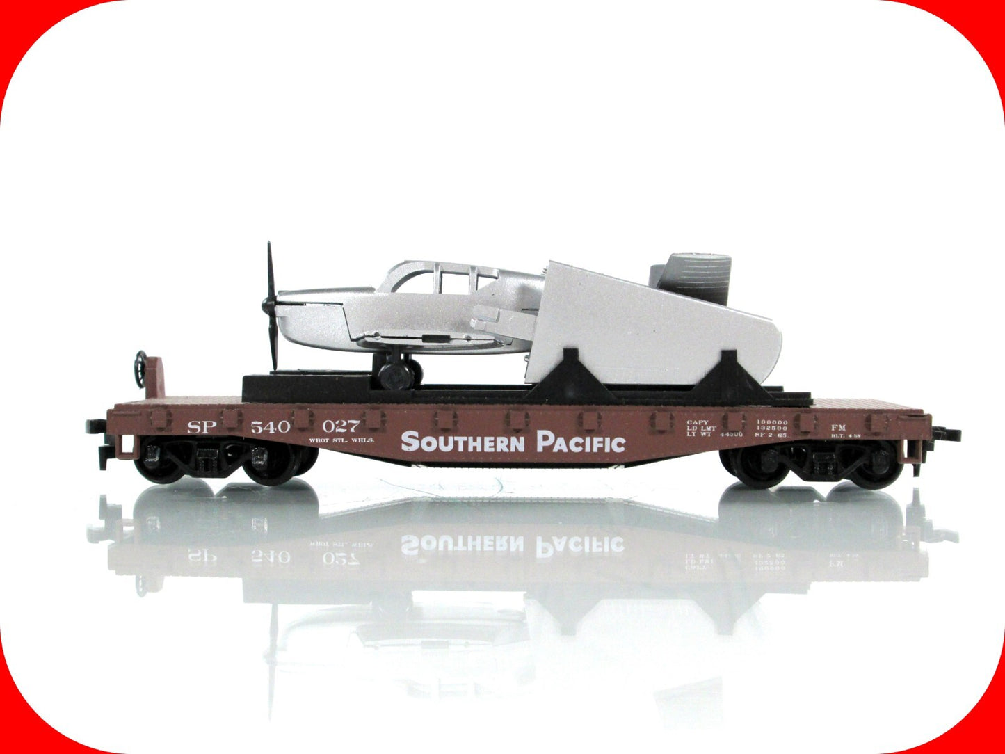 HO Scale ***SOUTHERN PACIFIC*** 40' Flat Car w/ Airplane Load #540027 - Athearn