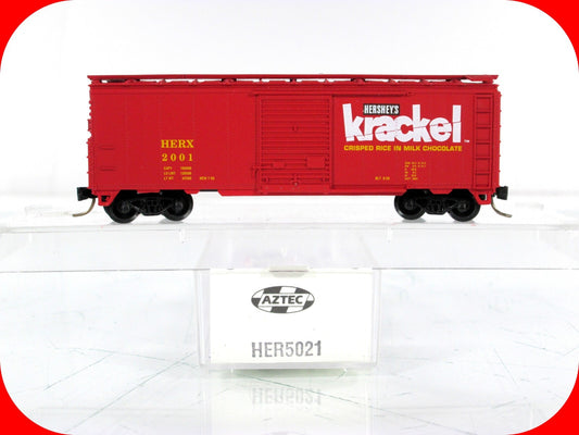 N Scale ***HERSHEY'S KRACKEL*** 40' Box Car, HERX 2001 -- Aztec, Atlas ***RARE**