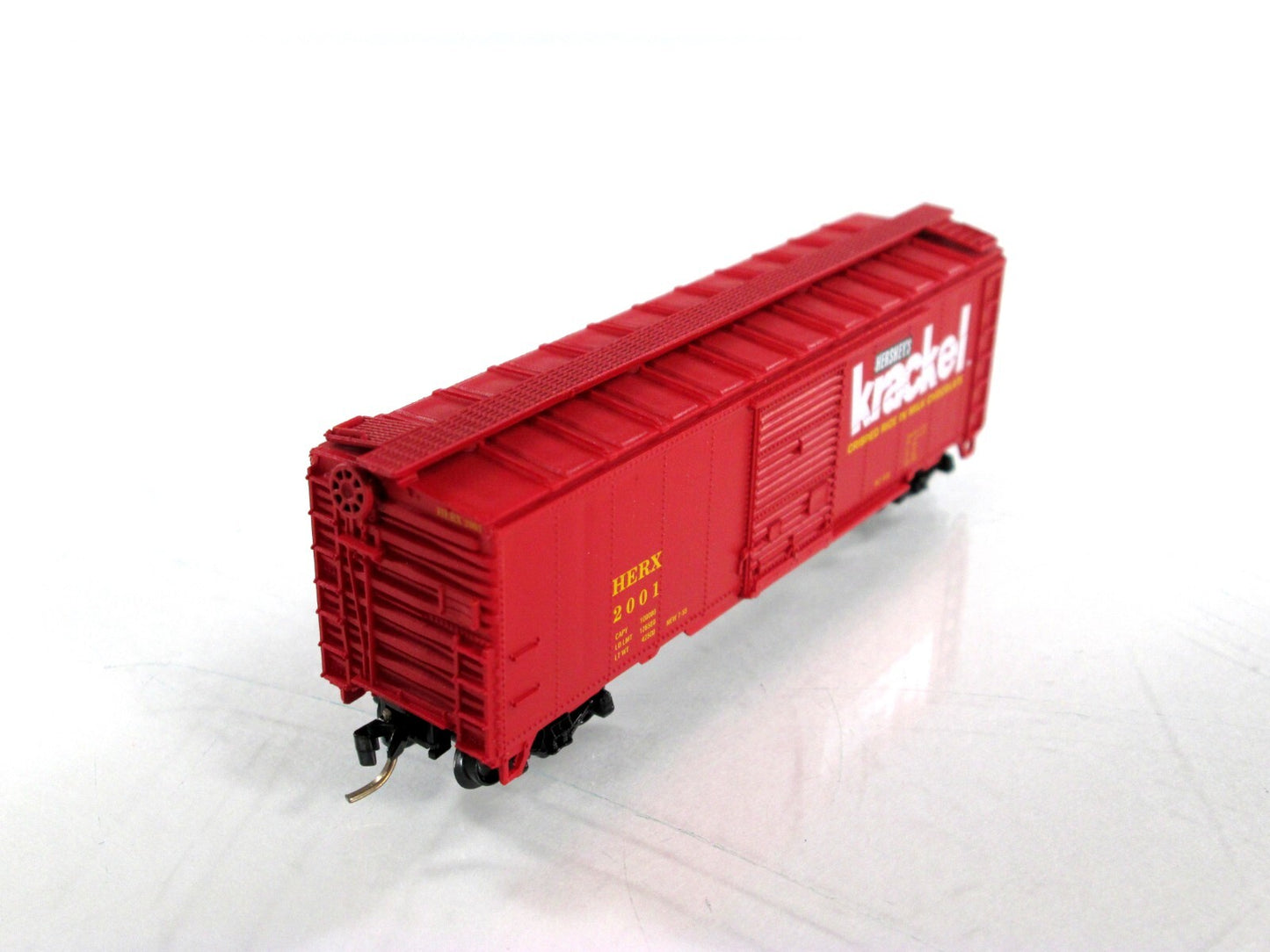 N Scale ***HERSHEY'S KRACKEL*** 40' Box Car, HERX 2001 -- Aztec, Atlas ***RARE**