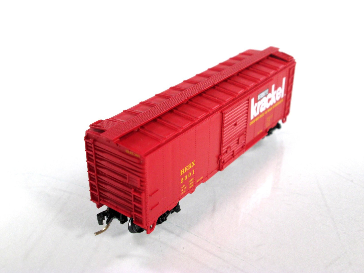 N Scale ***HERSHEY'S KRACKEL*** 40' Box Car, HERX 2001 -- Aztec, Atlas ***RARE**