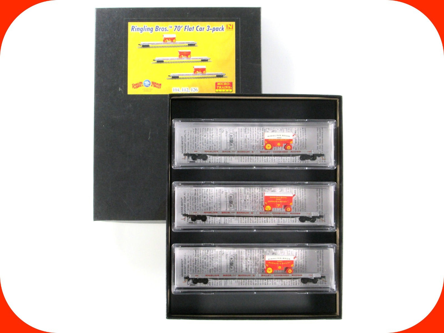 N Scale **RINGLING** Circus Wagons on 70' Flat Cars Set -- Micro Trains 99301400