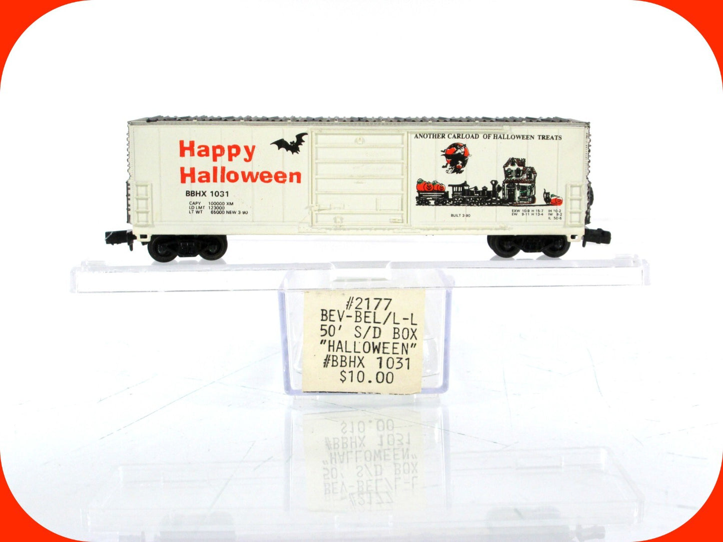N Scale ***HAPPY HALLOWEEN*** 50' Box Car, BBHX 1031 ----- Bev-Bel 2177 ***RARE*