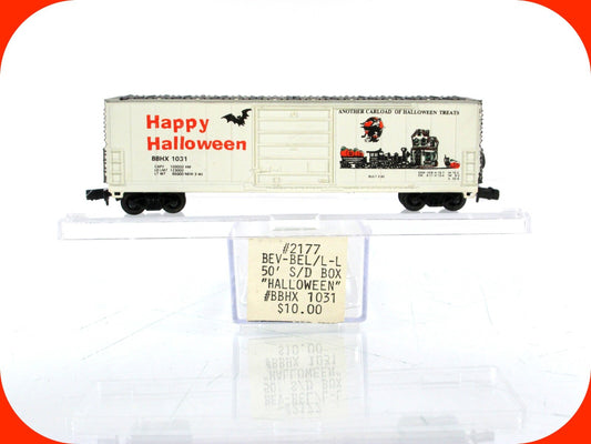 N Scale ***HAPPY HALLOWEEN*** 50' Box Car, BBHX 1031 ----- Bev-Bel 2177 ***RARE*