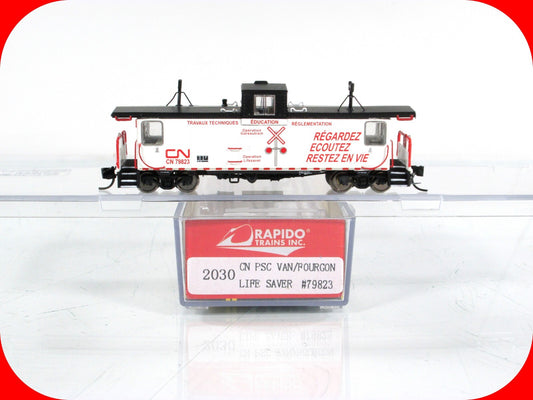 N Scale *CN -- POINT St CHARLES* Life Saver Lighted Caboose #79823 - Rapido 2030