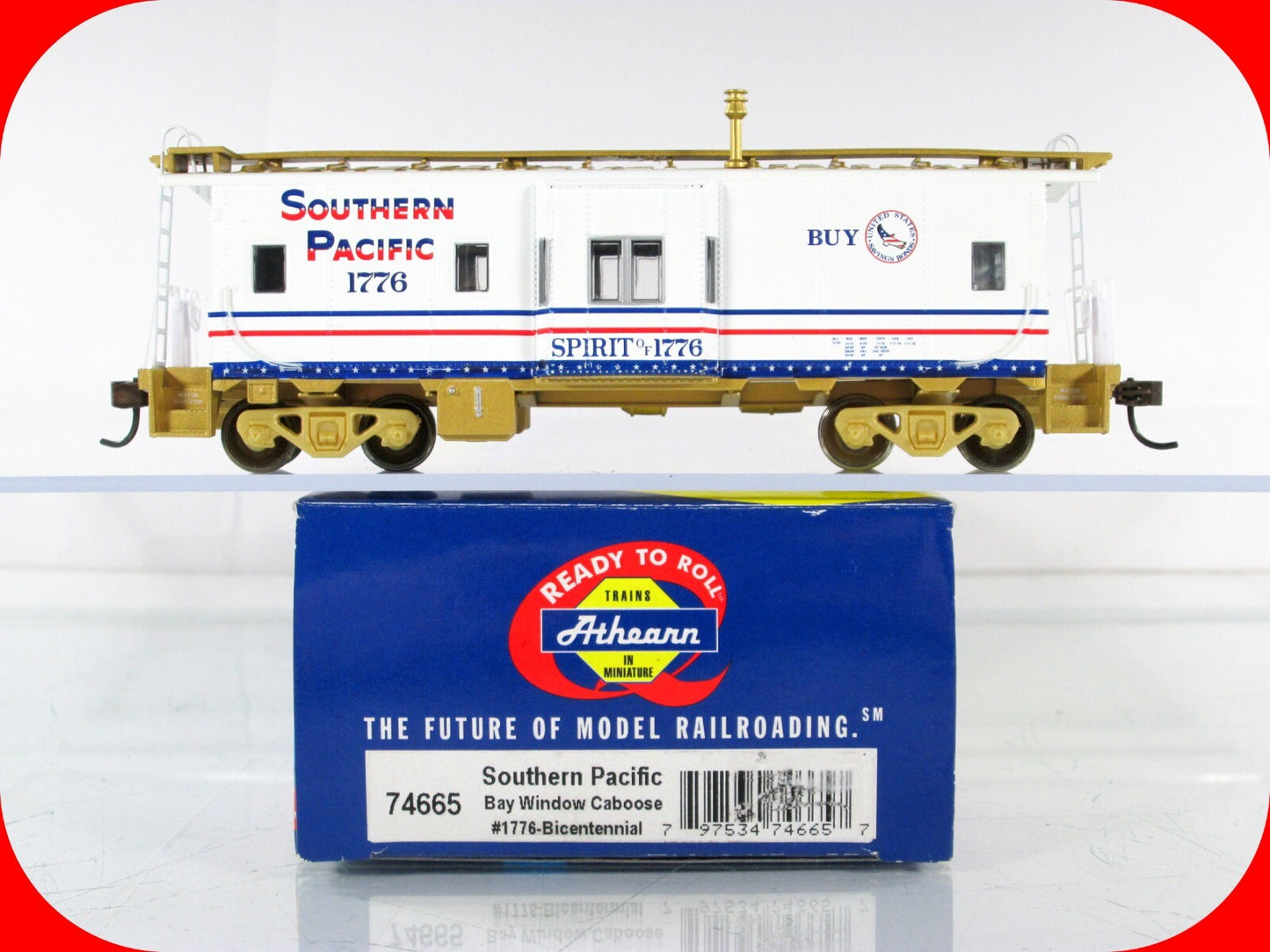HO Scale ***SOUTHERN PACIFIC - 1776 BICENTENNIAL*** Bay Caboose -- Athearn 75665