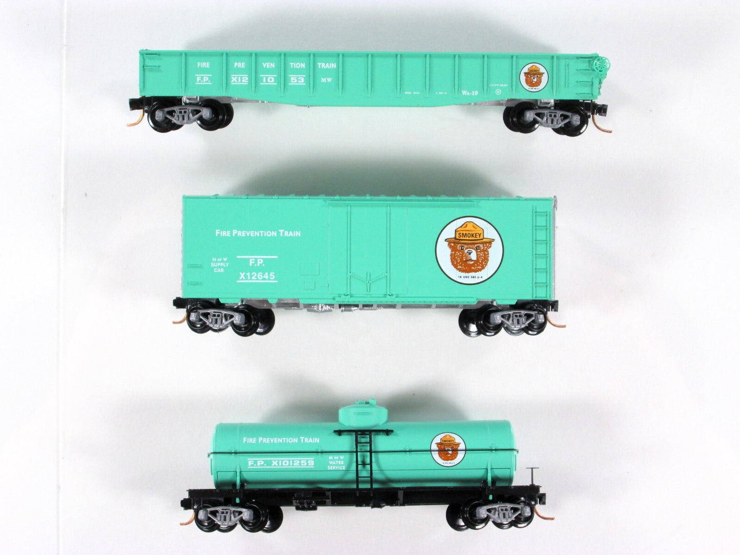 N Scale **SMOKEY BEAR** MoW Forest Fire Prevention 3-Car Set - FP - Micro Trains