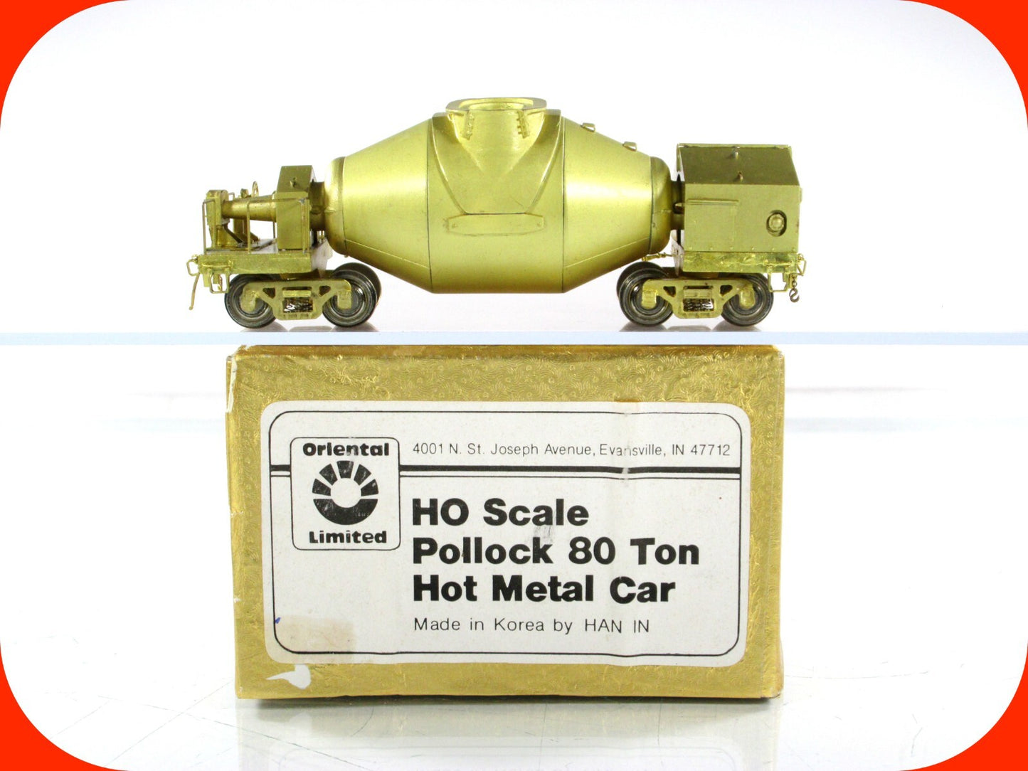 HO Scale BRASS ***POLLOCK*** 80 Ton Hot Metal Car ---- by Oriental Limited / Han