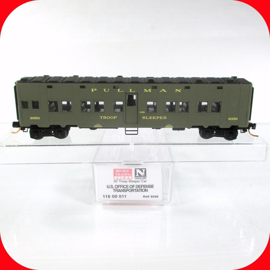 N Scale WWII **Dept of Defense** TROOP SLEEPER Car #9356 - Micro Trains 11600011