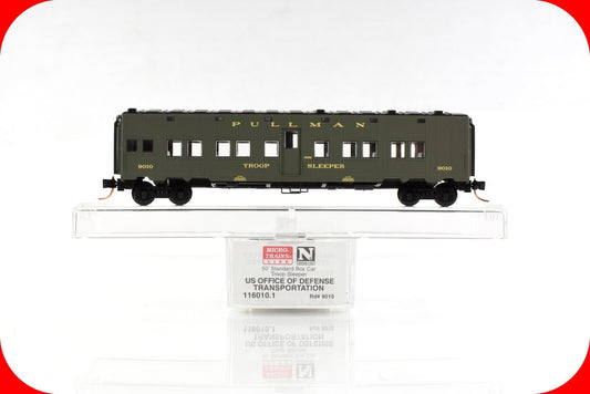 N Scale WWII US OFFICE of DEFENSE 50' Troop Sleeper #9010 -Micro Trains 116010.1