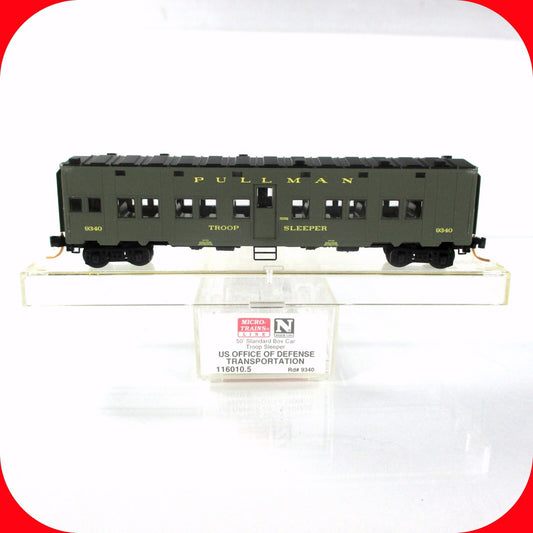 N Scale WWII Department Defense TROOP SLEEPER Car, #9340 - Micro Trains 116010.5