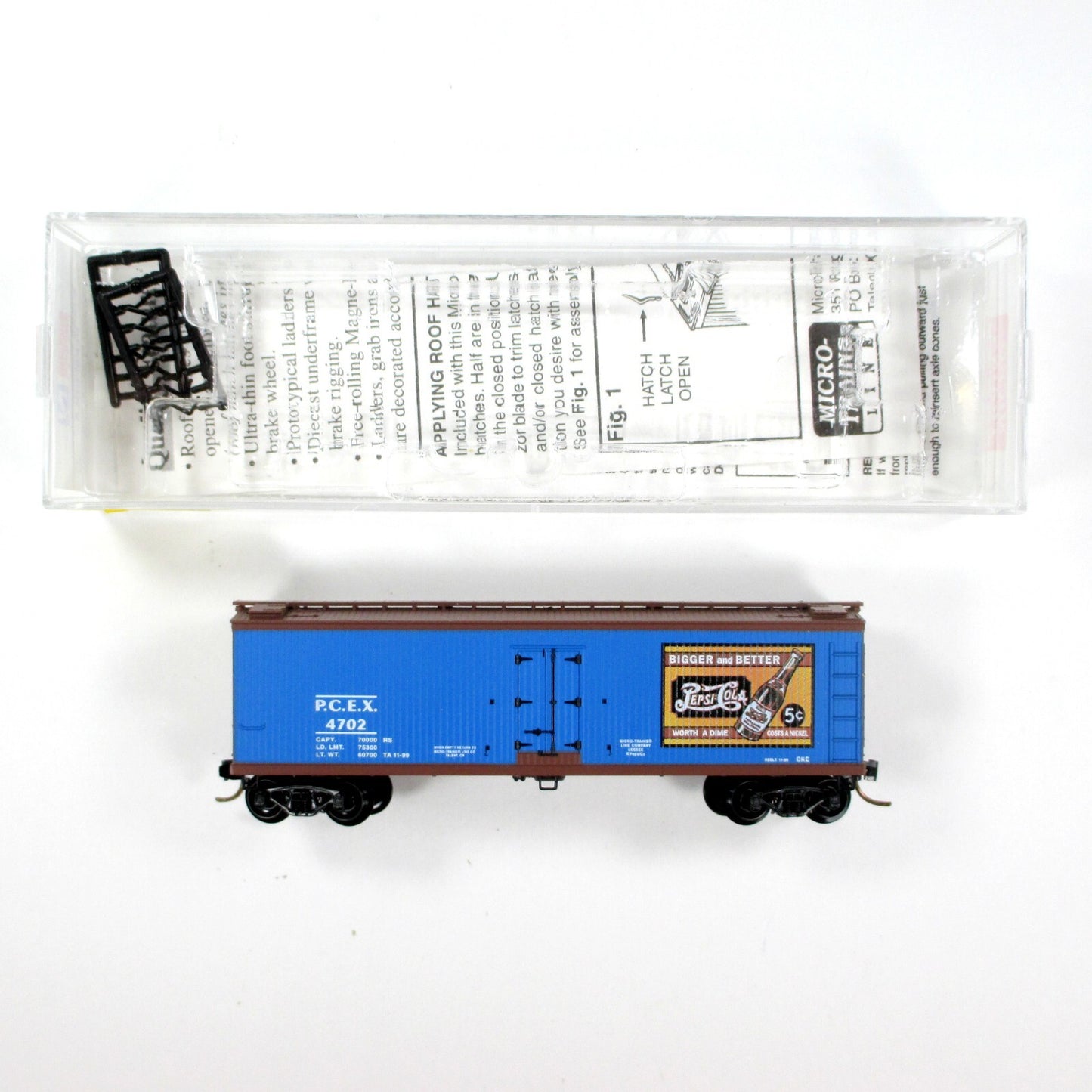 N Scale ***PEPSI-COLA Ice Reefer*** 40' Box Car, PCEX 4702 -- Micro Trains 47340
