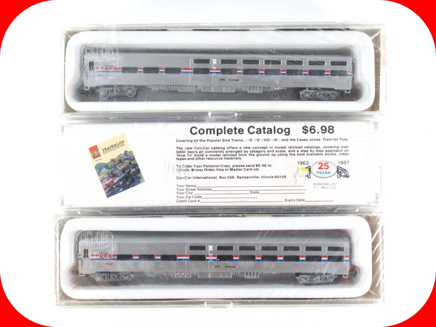 N Scale AMTRAK Ph III Viewliner Diner #8400, Sleepers #2300 2301 -Con-Cor 466103