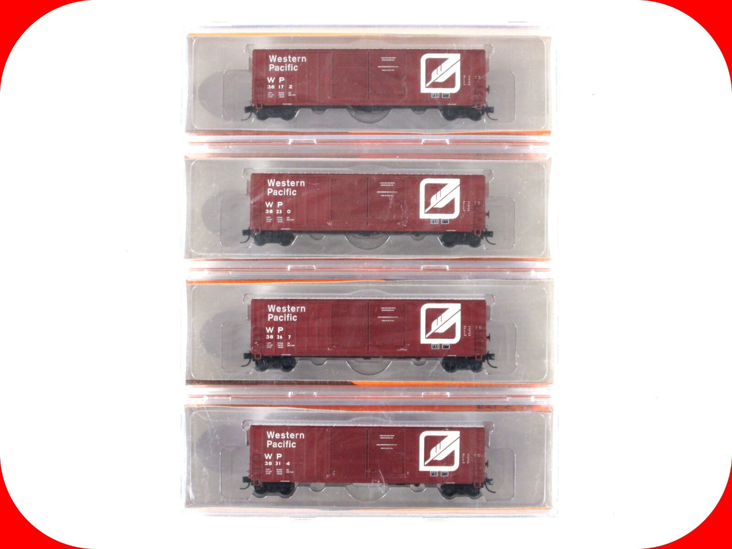 N Scale **WESTERN PACIFIC** FEATHER 50' Box Car 4-Set -- Fox Valley 8098 **RARE*