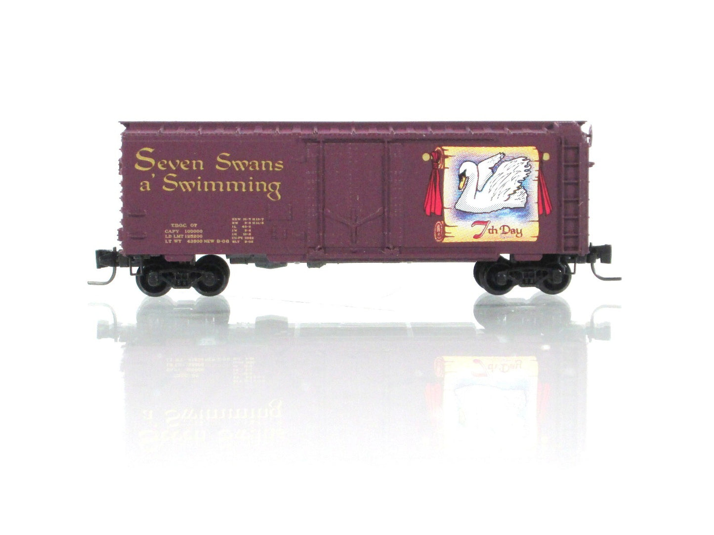 Z Scale *SEVEN SWANS SWIMMING* 12 Days Christmas Box Car - Micro Trains 50200370